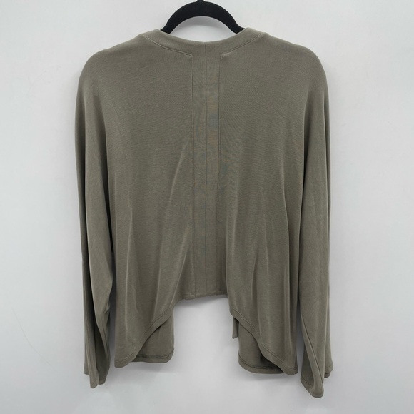 Logo by Lori Goldstein green open front soft stretchy natural earthy cardigan. M - Picture 4 of 9